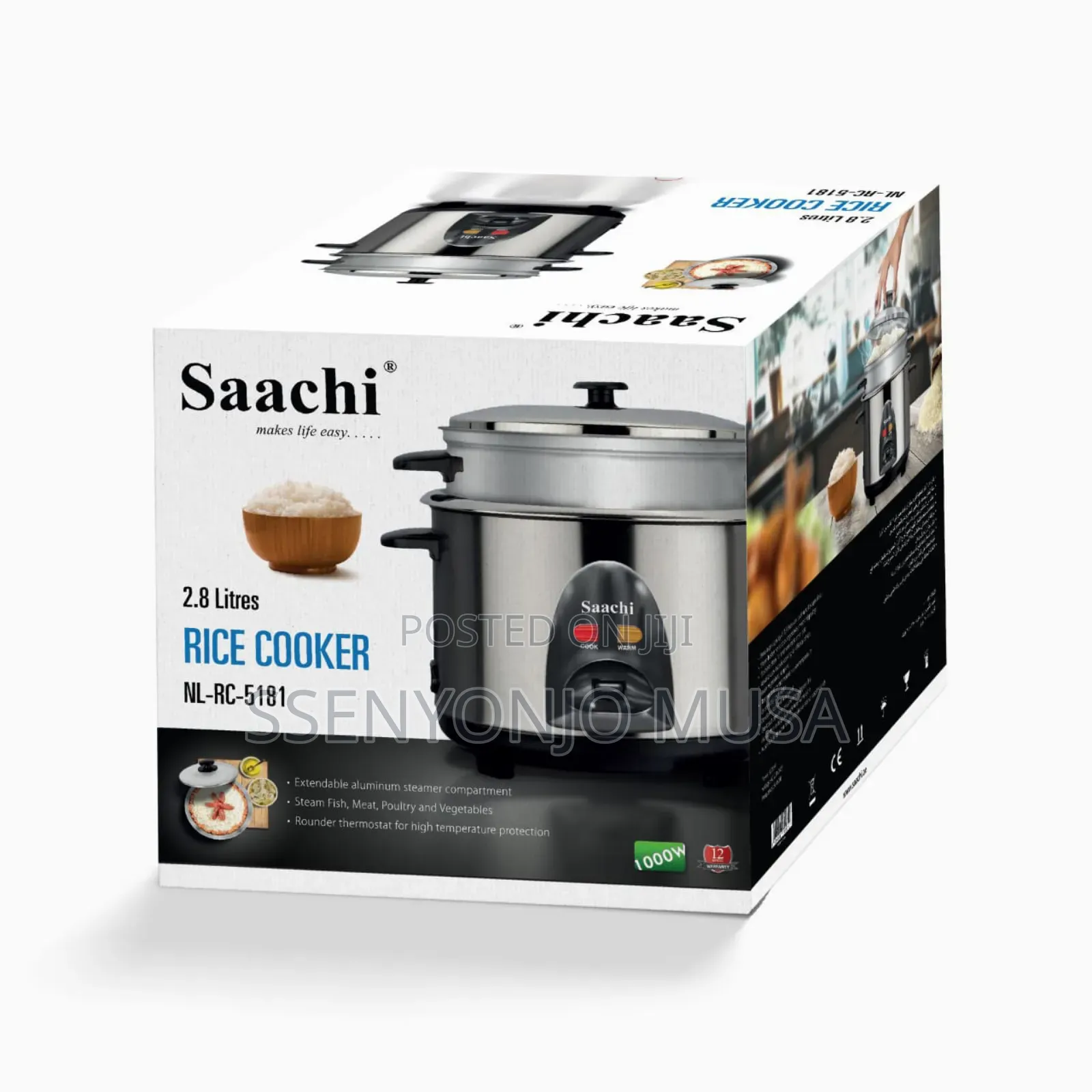 Saachi Nl-Rc-5181 2.8l Rice Cooker With Steamer - 1000w-