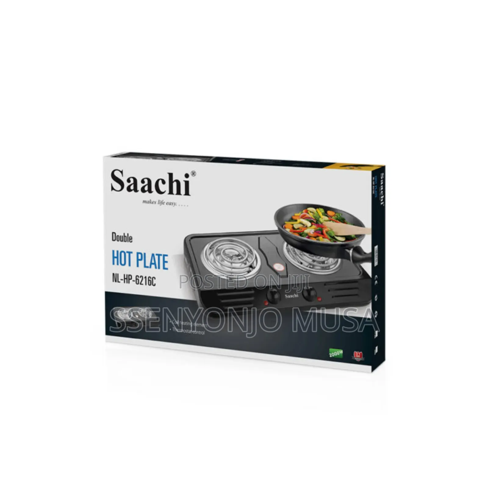 Saachi Nl-Hp-6224 Double Hot Plate - 2500w, Adjustable-