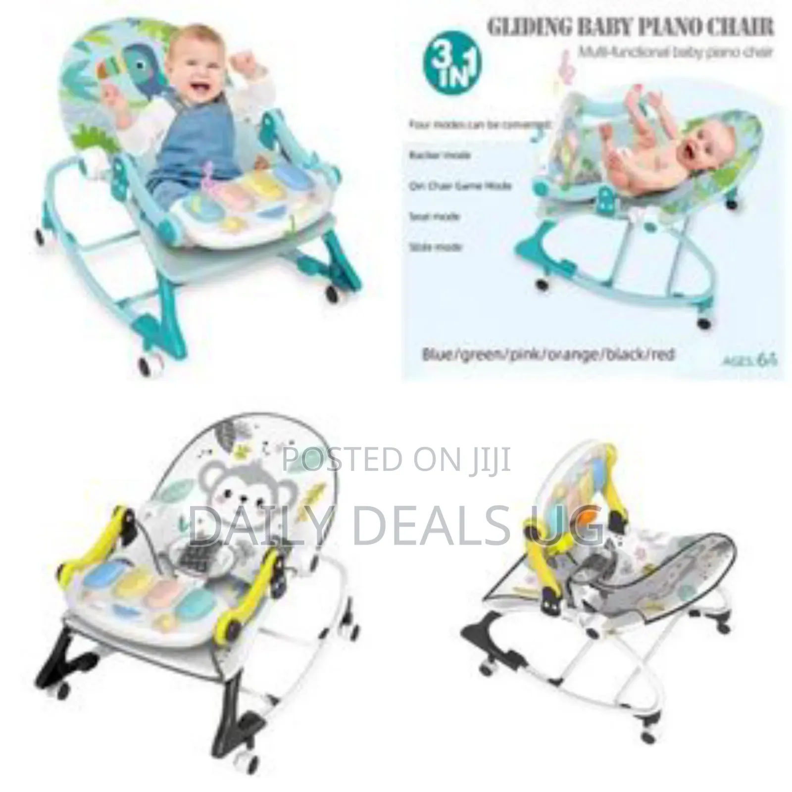 Baby Bouncer Chair, 3 in 1 Infant Rocker and Seat With Soothing