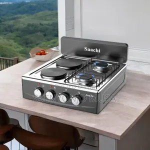 Saachi Nl-Gas-5257 4 Burner Gas Stove With Hot Plate -