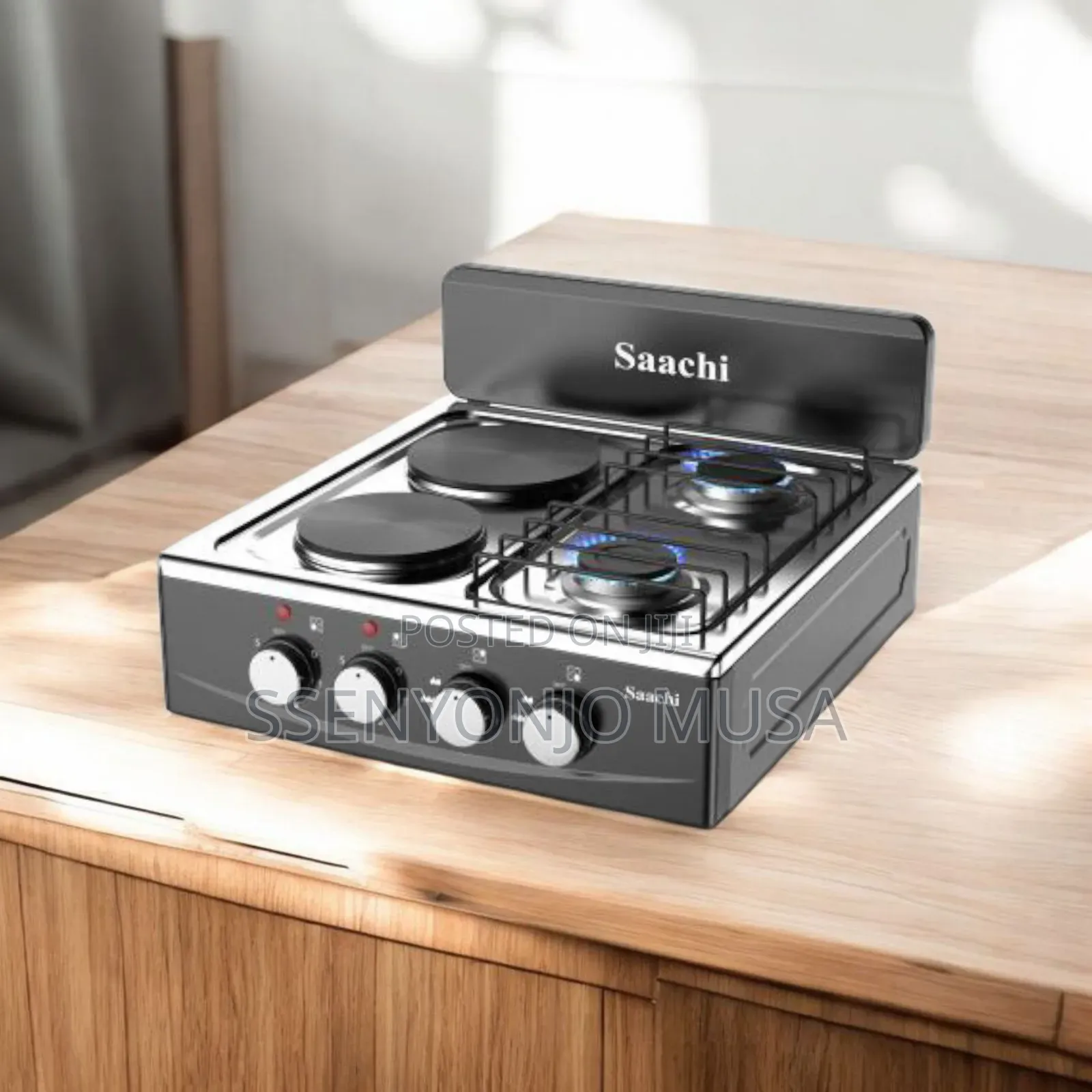 Saachi Nl-Gas-5257 4 Burner Gas Stove With Hot Plate -