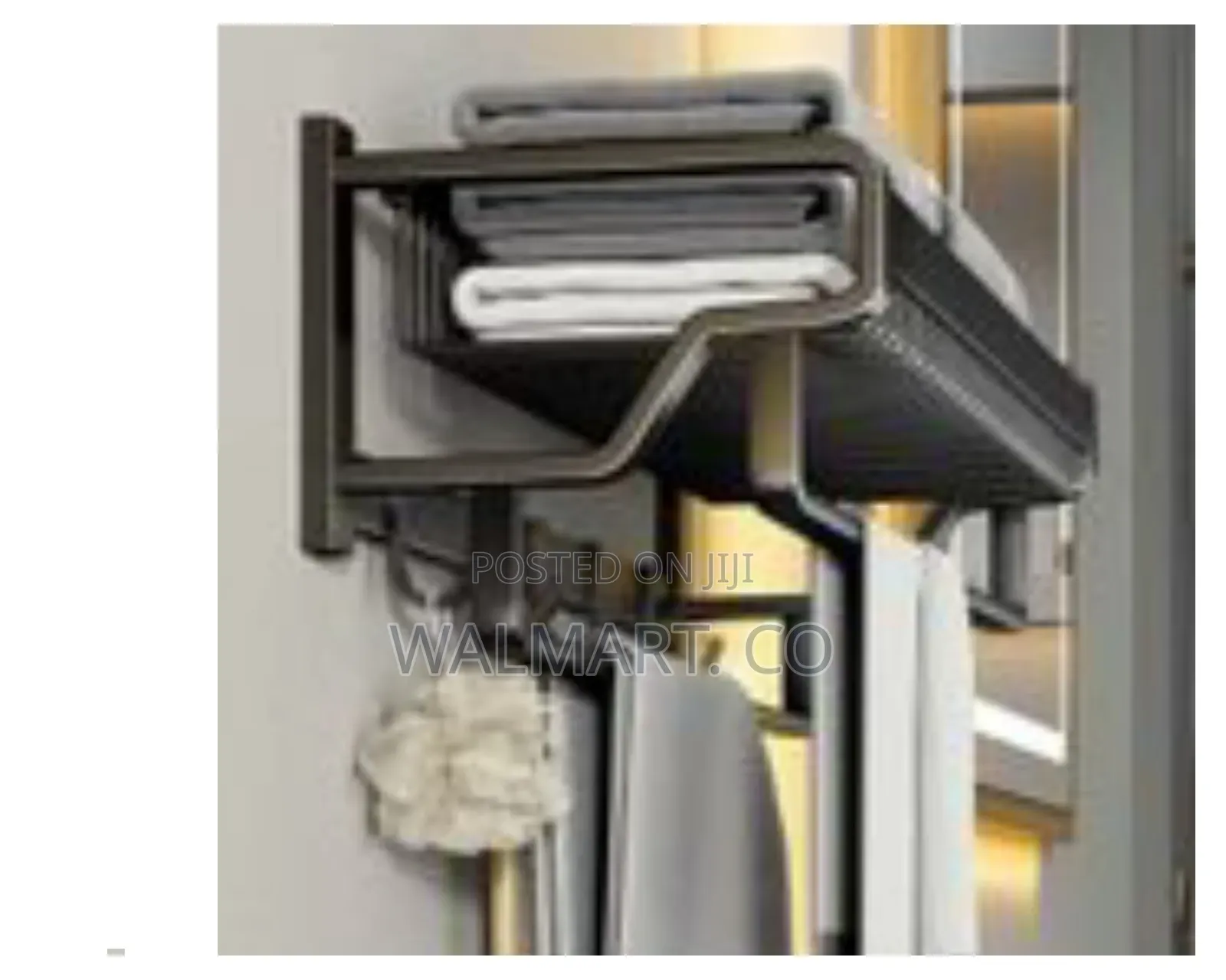 Wall Mounted Kitchen Bathroom Towel Rack Basket Shelf Organizer