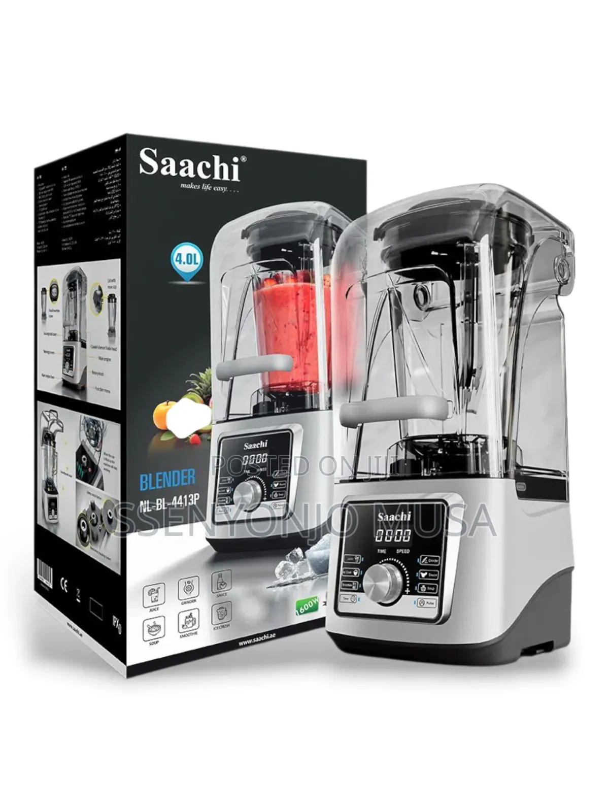 Saachi Commercial Silent Blender 4l - 1600w Crusher Juicer