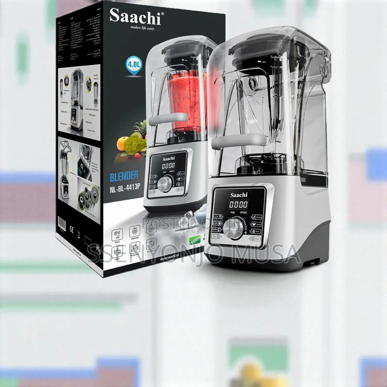 Saachi Commercial Silent Blender 4l - 1600w Crusher Juicer