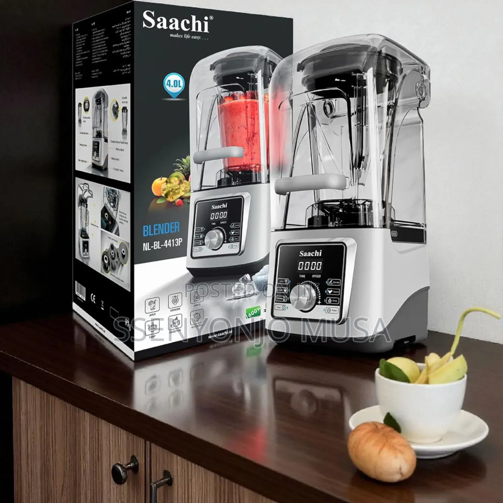 Saachi Commercial Silent Blender 4l - 1600w Crusher Juicer