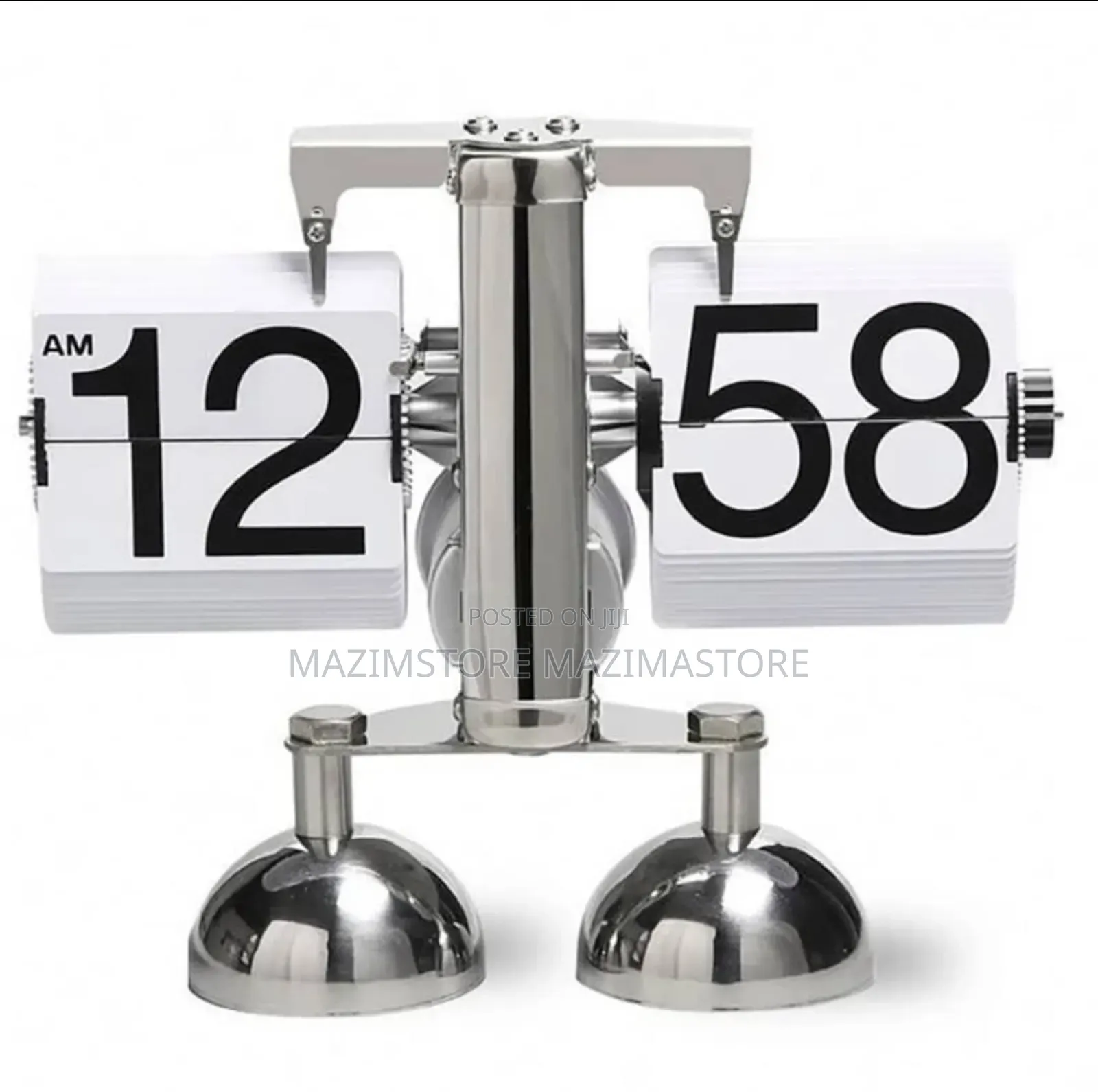 12 Hour Dual Flip Clock – Retro Digital Display Desk Clock (Black)