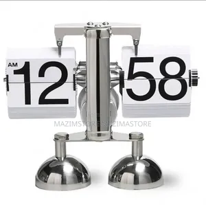 12 Hour Dual Flip Clock – Retro Digital Display Desk Clock (Black)
