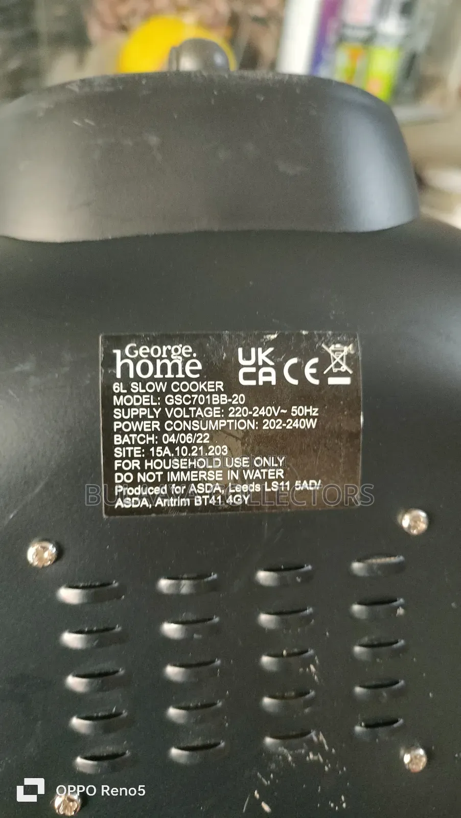 George Home 6l Black Digital Slow Cooker, Uk Used.