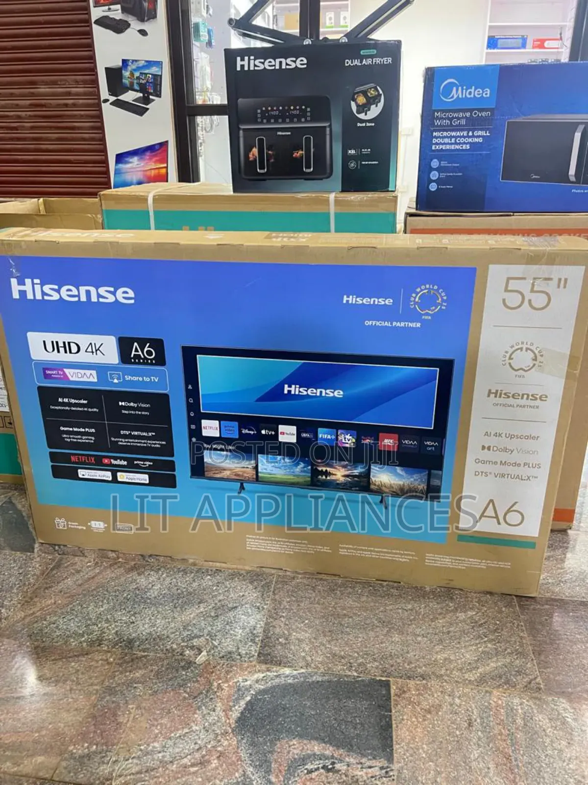 55inch Hisense Tv , Uhd,A6 Series With Bluetooth. 3years Warranty.