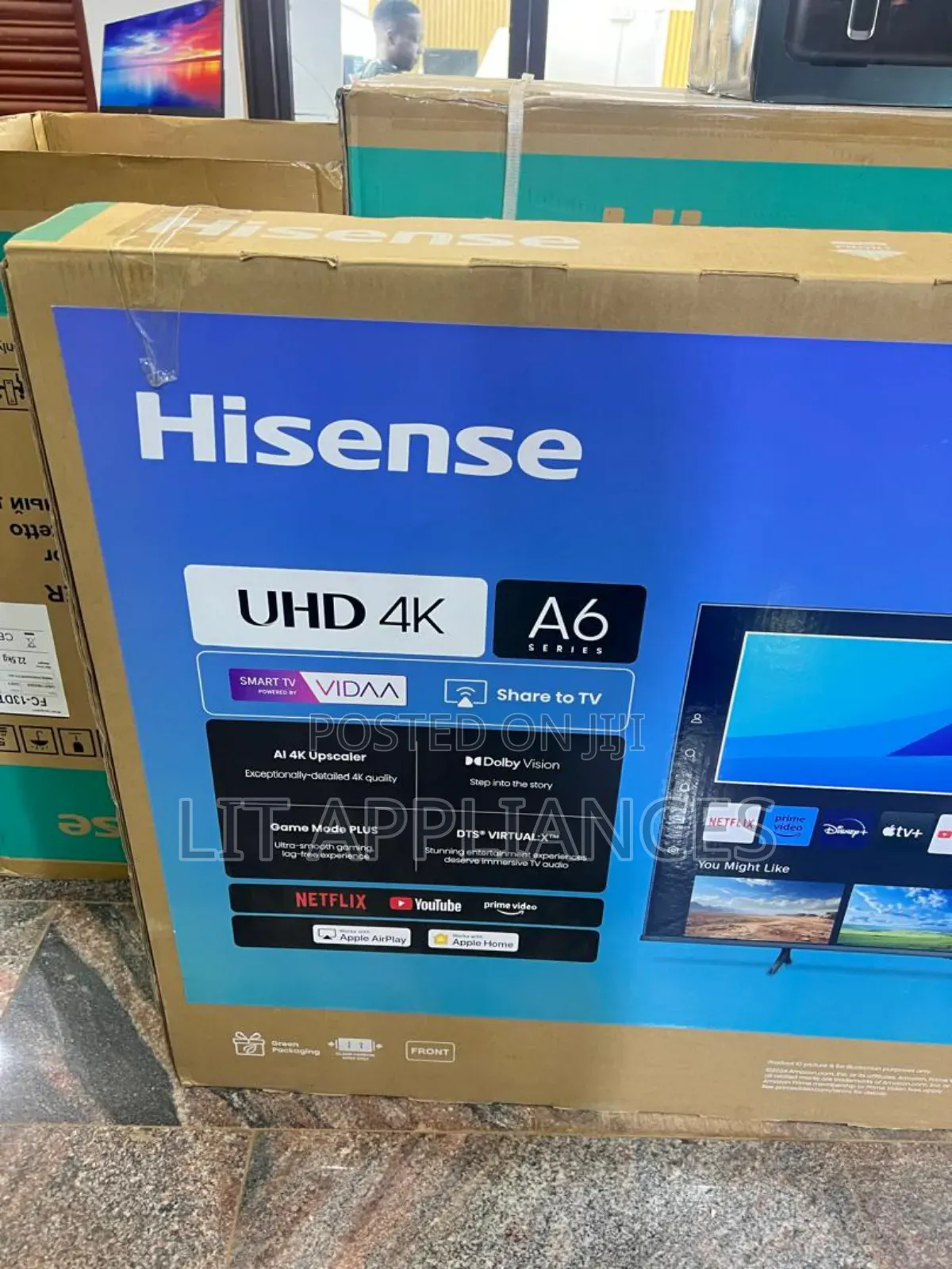 55inch Hisense Tv , Uhd,A6 Series With Bluetooth. 3years Warranty.