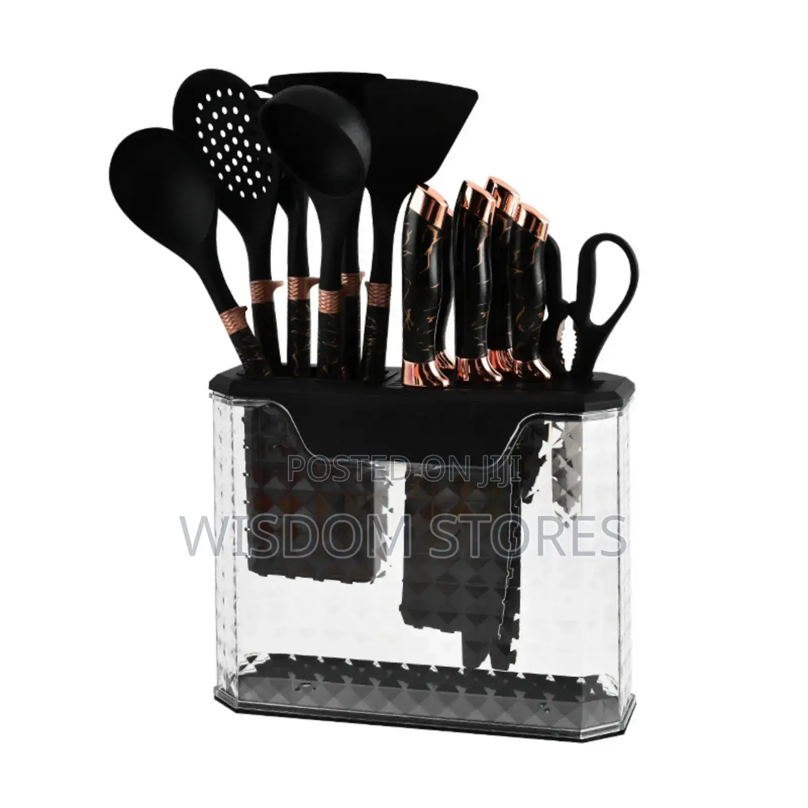 Non-Stick Chef Kitchen Cooking Utensils Set of 12pcs With Knife Holder