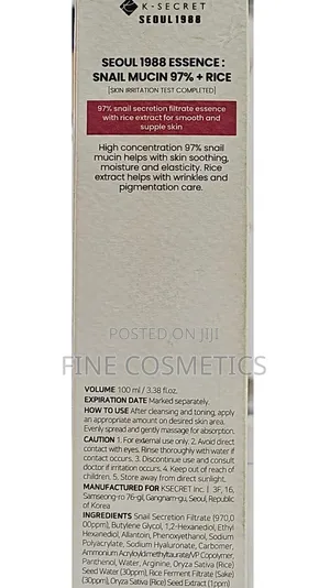 K-secret Seoul 1988 Essence Snail Mucin Rice Anti-aging Blemish Toner