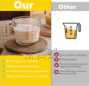 350ml Glass Measuring Cup, 1 1/3-Cup Tempered Glass Liquid Measurin