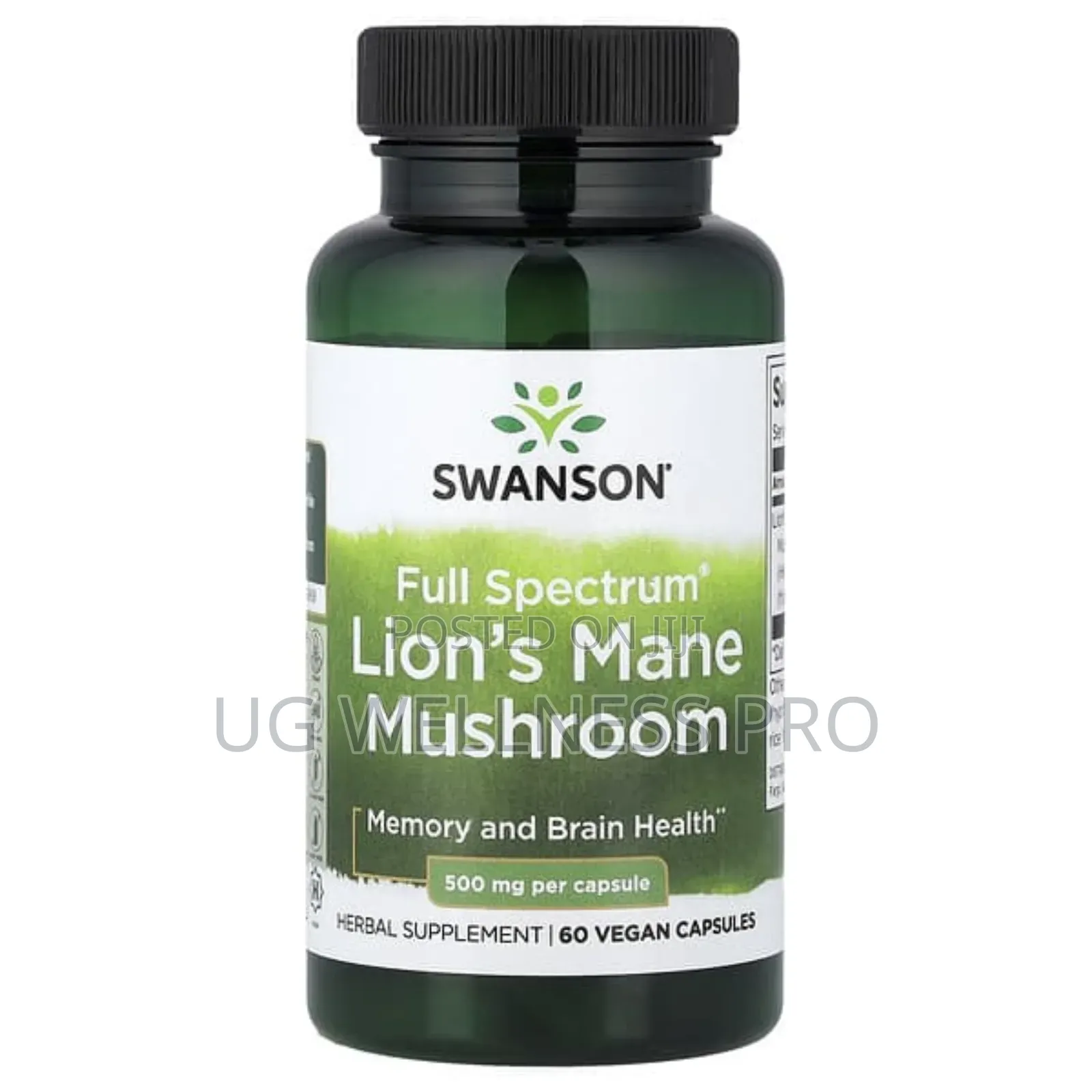 Swanson, Lion's Mane Mushroom, 500 Mg, 60 Vegan Capsules