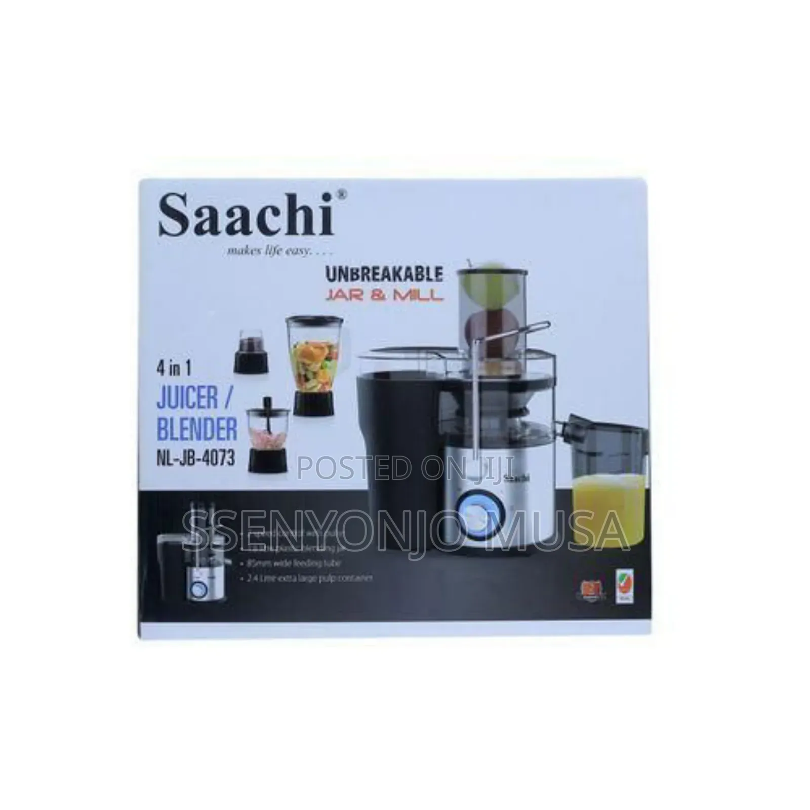 Saachi Juicer Blender 4-in-1 800w | Blend, Juice, Puree Grind