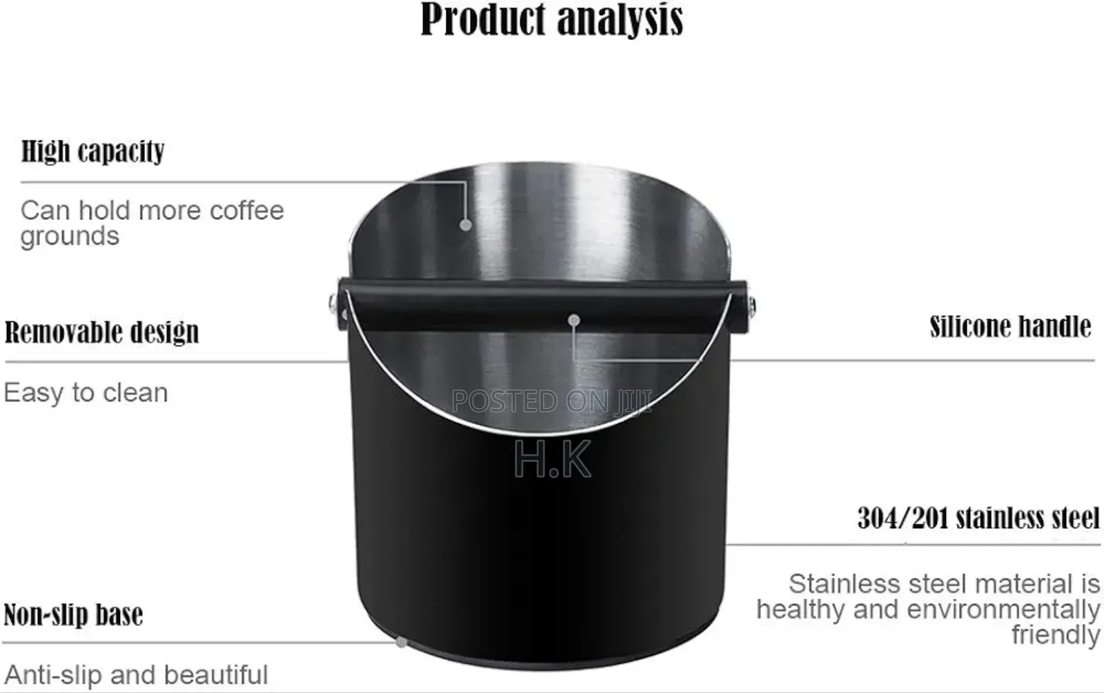 Stainless Steel Espresso Coffee Knock Box