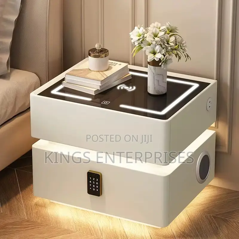 Smart Bed Side Table With Led Lights and Speaker