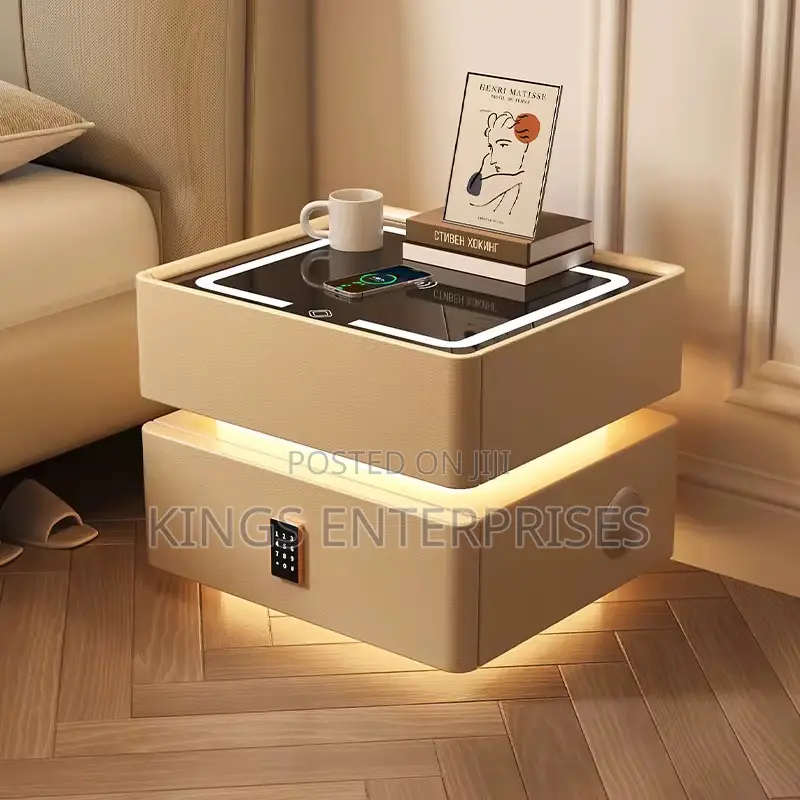 Smart Bed Side Table With Led Lights and Speaker