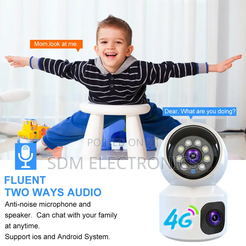 4g Dual Lens Security Camera – Hd + Night Vision + Two-Way Audio
