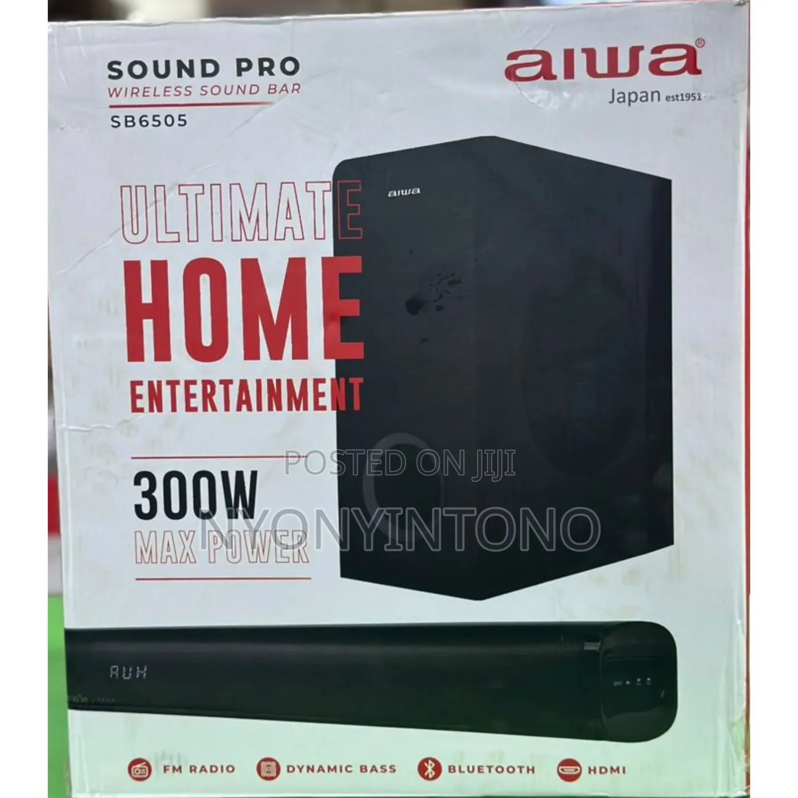 Aiwa 300w Dynamic Bass Sound Bar With Fm Radio, Hdmi, Bluetooth Sb6505