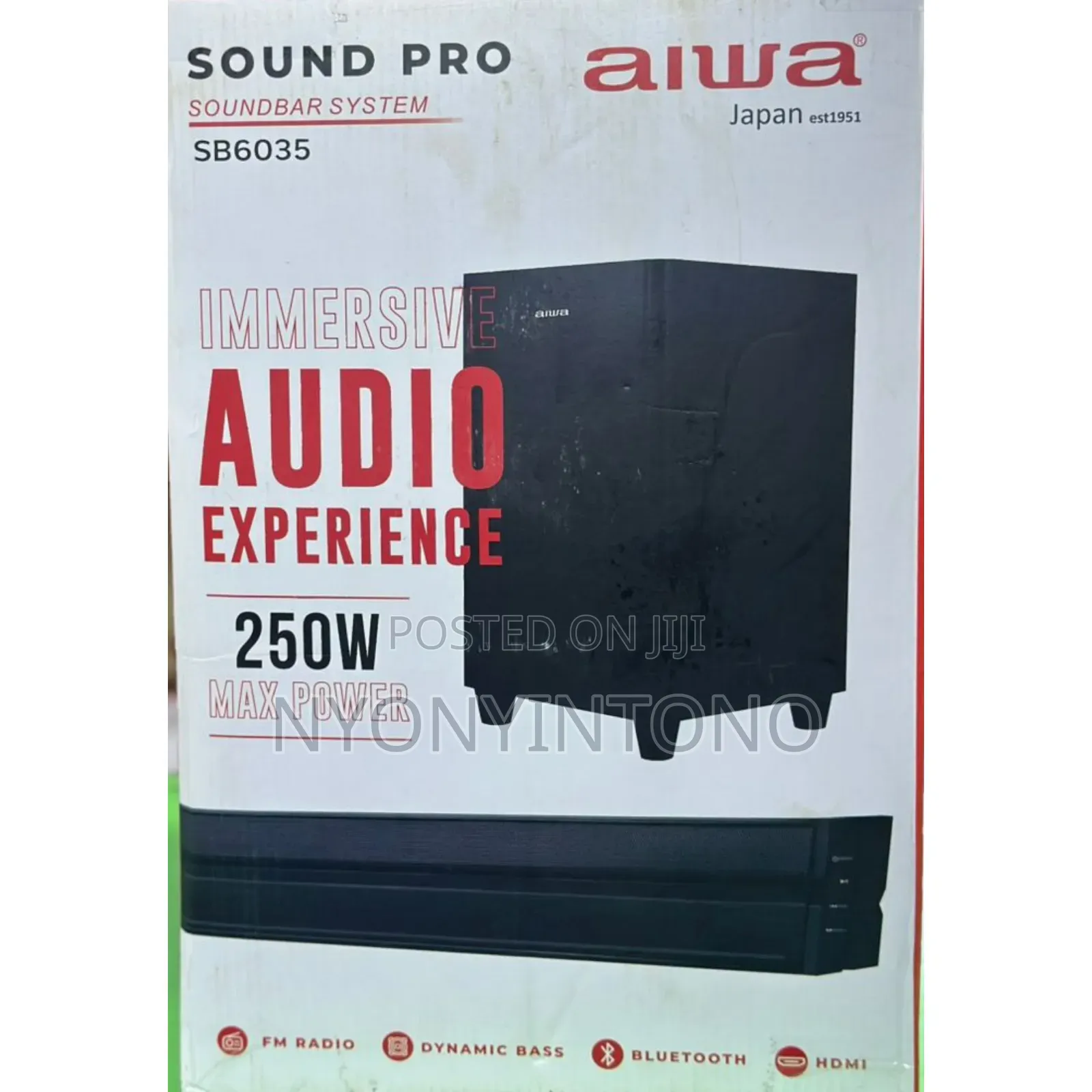 Aiwa 250w Sound Bar With Hdmi, Fm Radio, Bluetooth Heavy Bass Sb6035