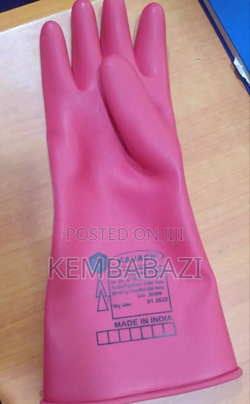 Kavach Electrical Insulated Rubber Hand Glove[11,000volts)