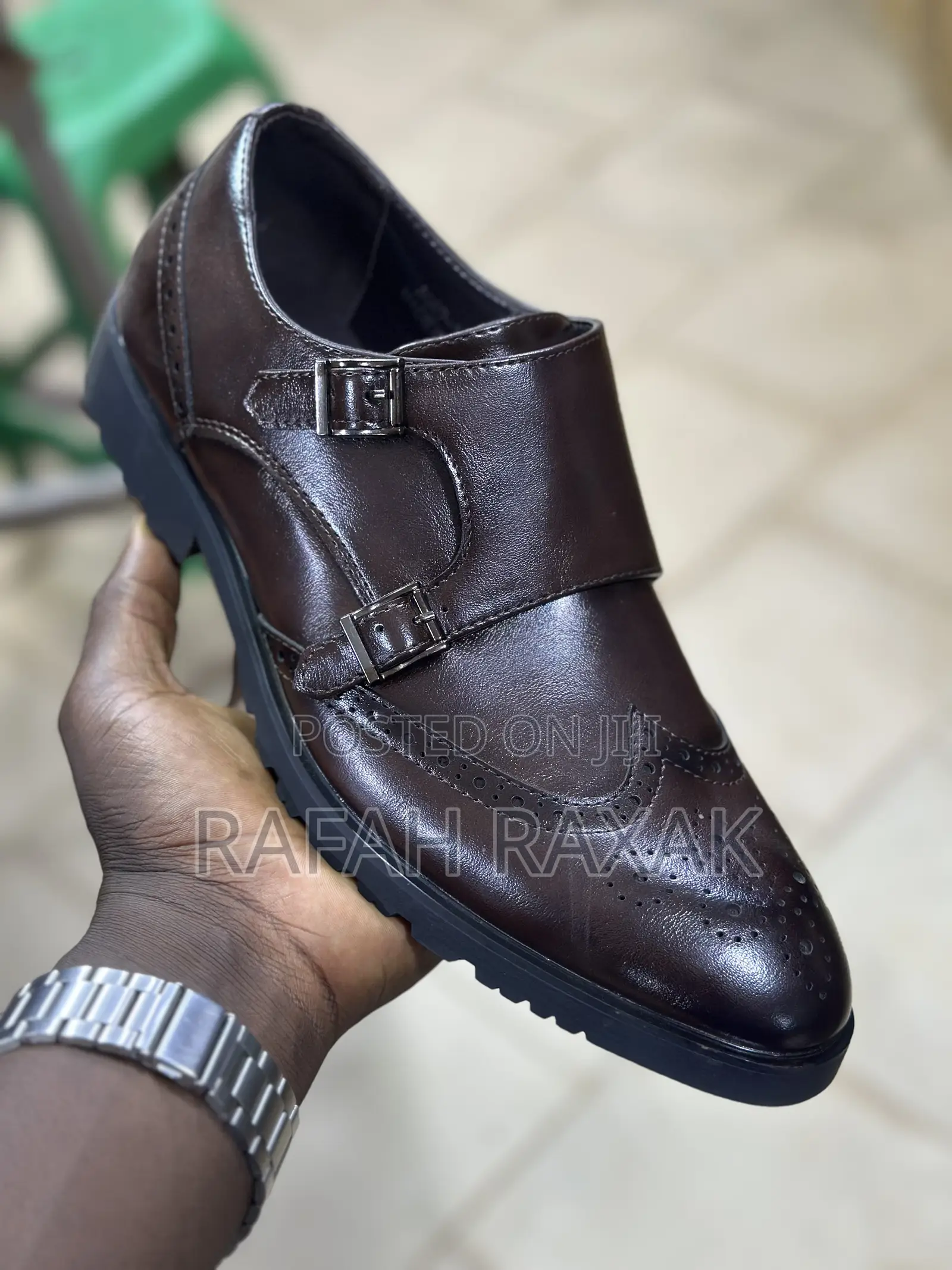 Men’S Classic Dark Tan Double Monkstrap Oxfords