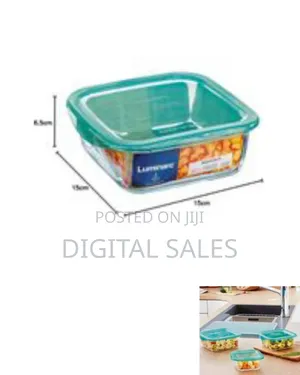 Luminarc Square Borosilicate Glass Food Storage Containers With Lids,