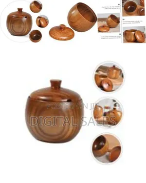 Wood Salt Box and Pot, Holds Salt for Easy Pinch Wood Spice Jar