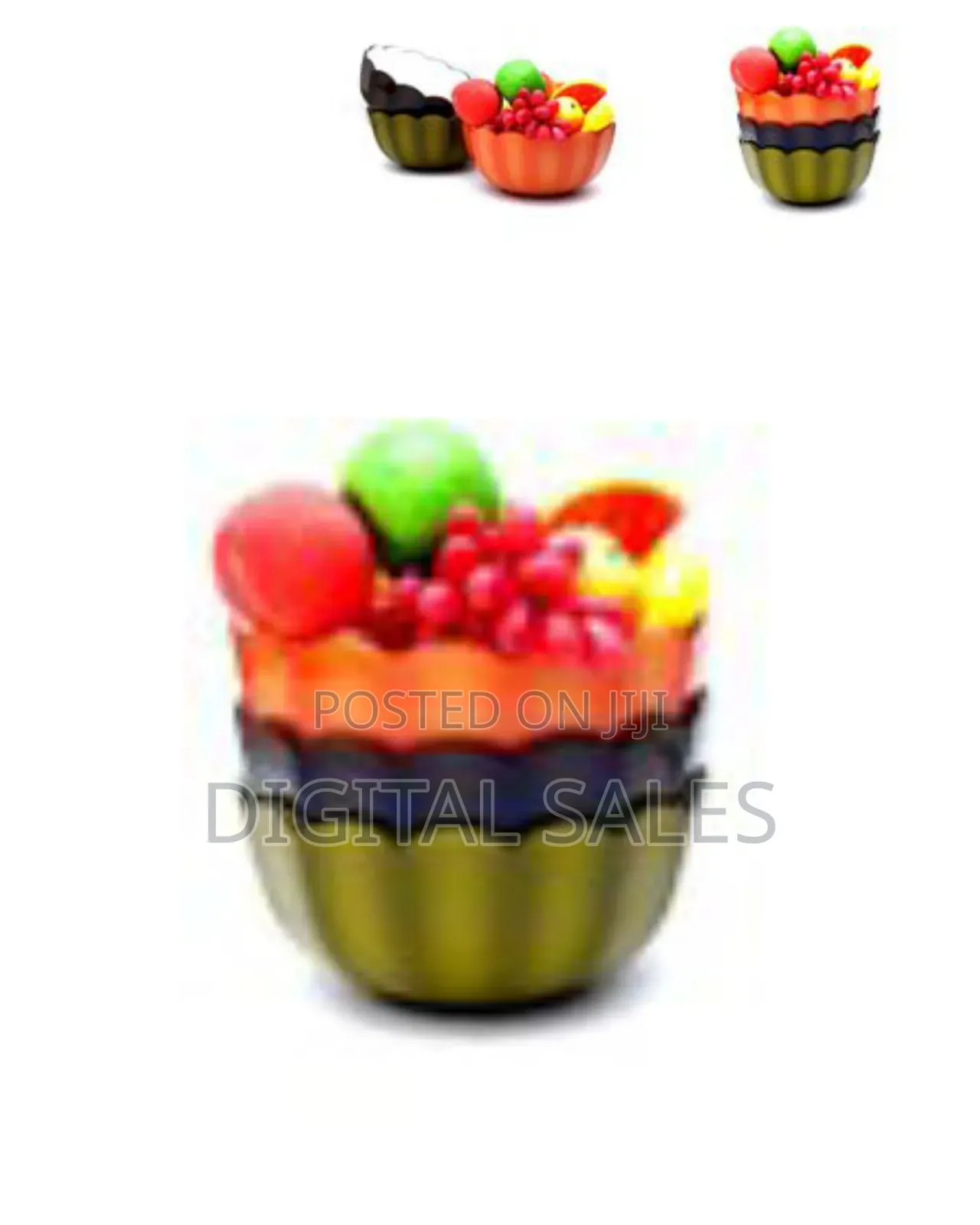 3 Pieces of Melamine Fruit Bowl Salad Dish Basin Plate Serving Tray