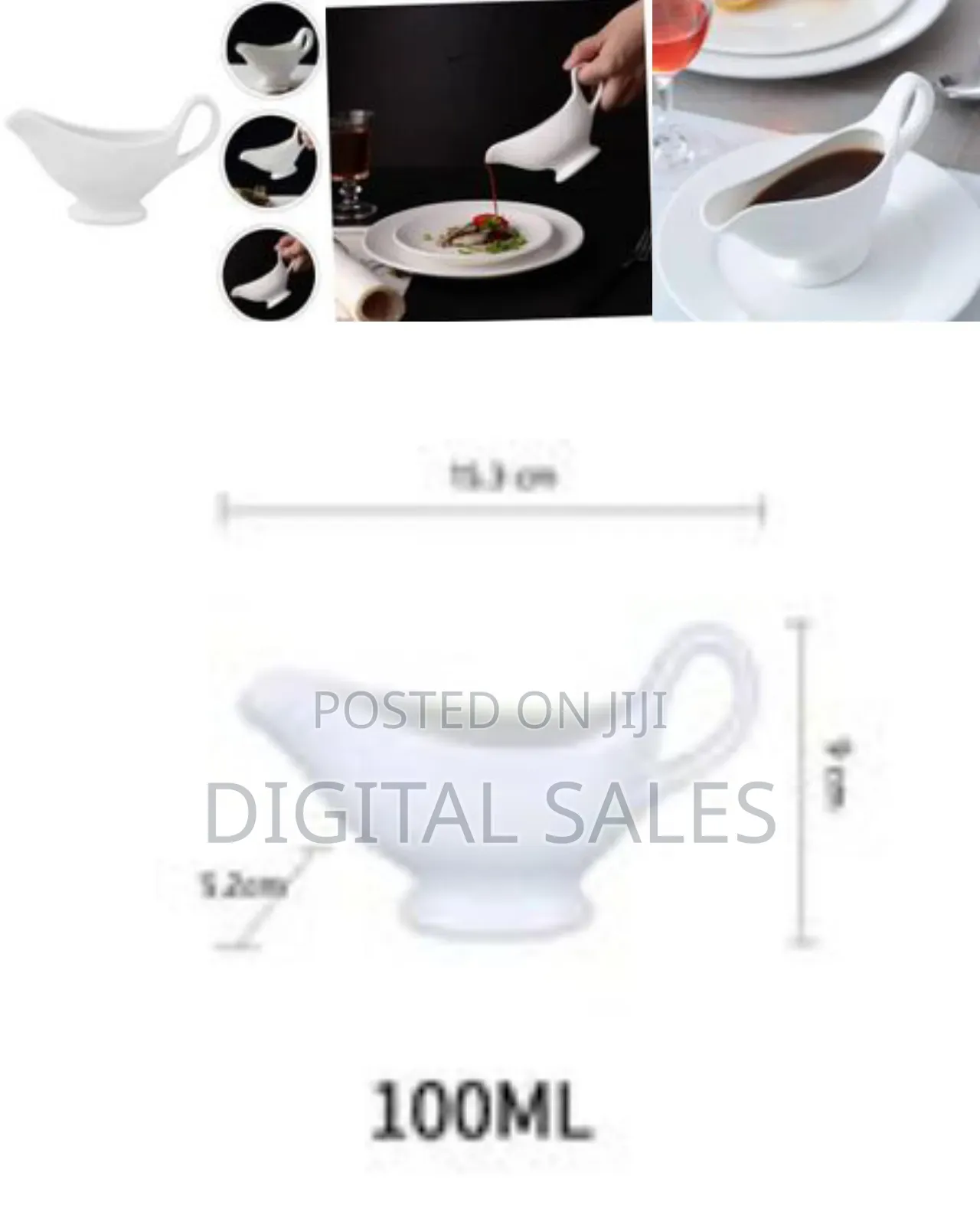 6 Piece of 100ml Milk Jugs Saucer Porcelain Ceramic Gravy Sauce