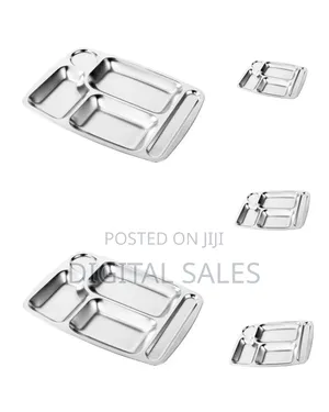 Stainless Steel Rectangle 5 In1 Component Dinner Plate Tray for Lunch