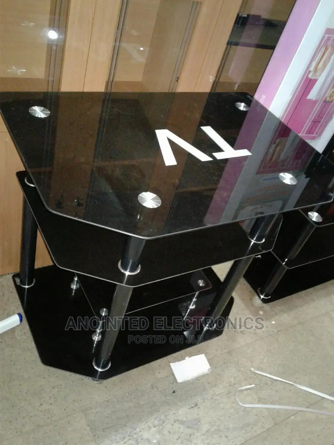 Tv Stand Glass In Black