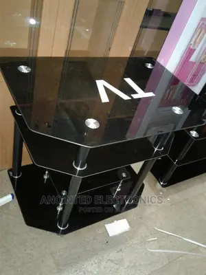 Tv Stand Glass In Black