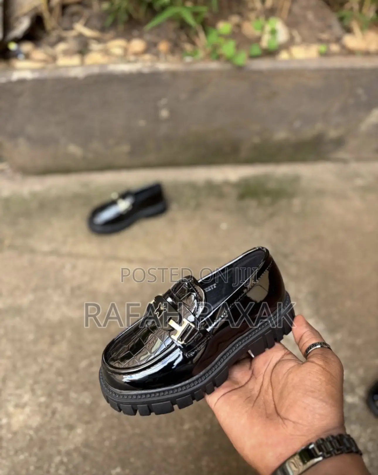 Original Black Shinny Gucci Kid’S Loafers