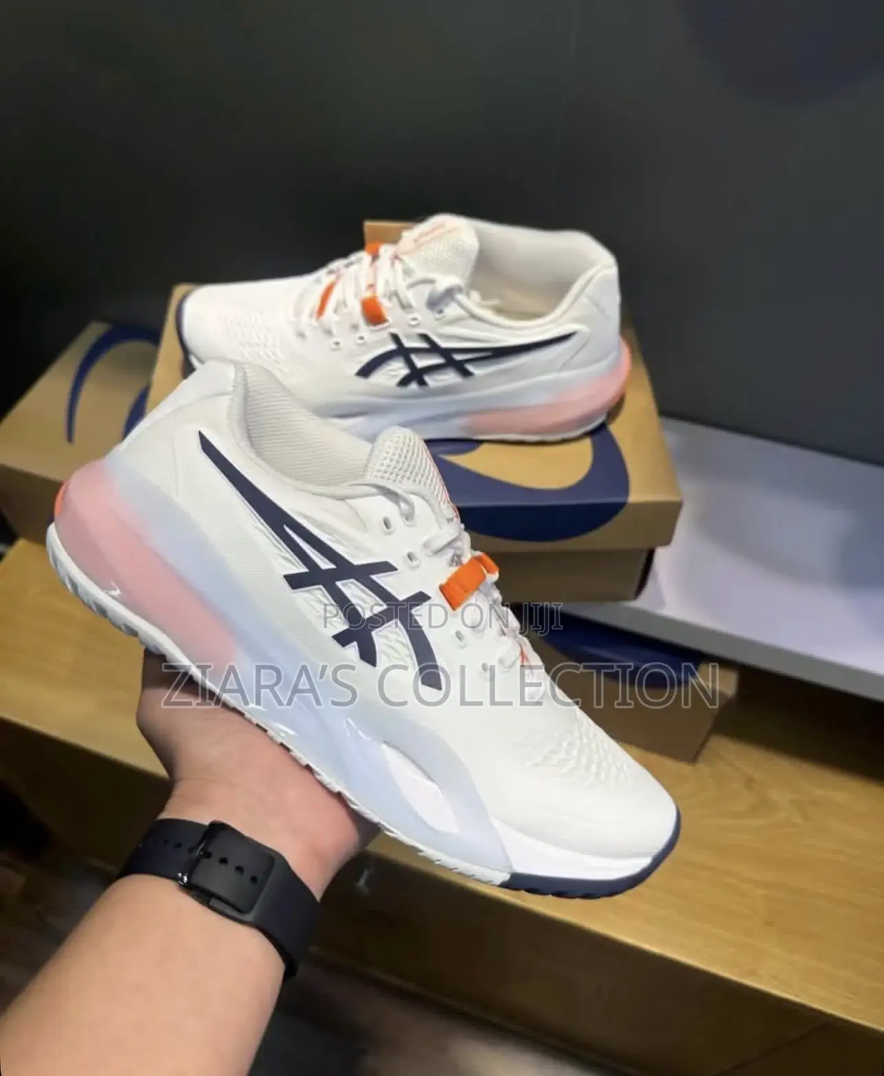 Ascis Gel-resolution X Tennis Shoes A White,Navy Blue And Orange