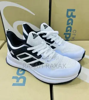 Men’S White/Black Adidas Boost Running Sneakers