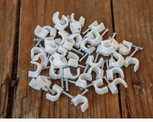 White Plastic Cable Clips