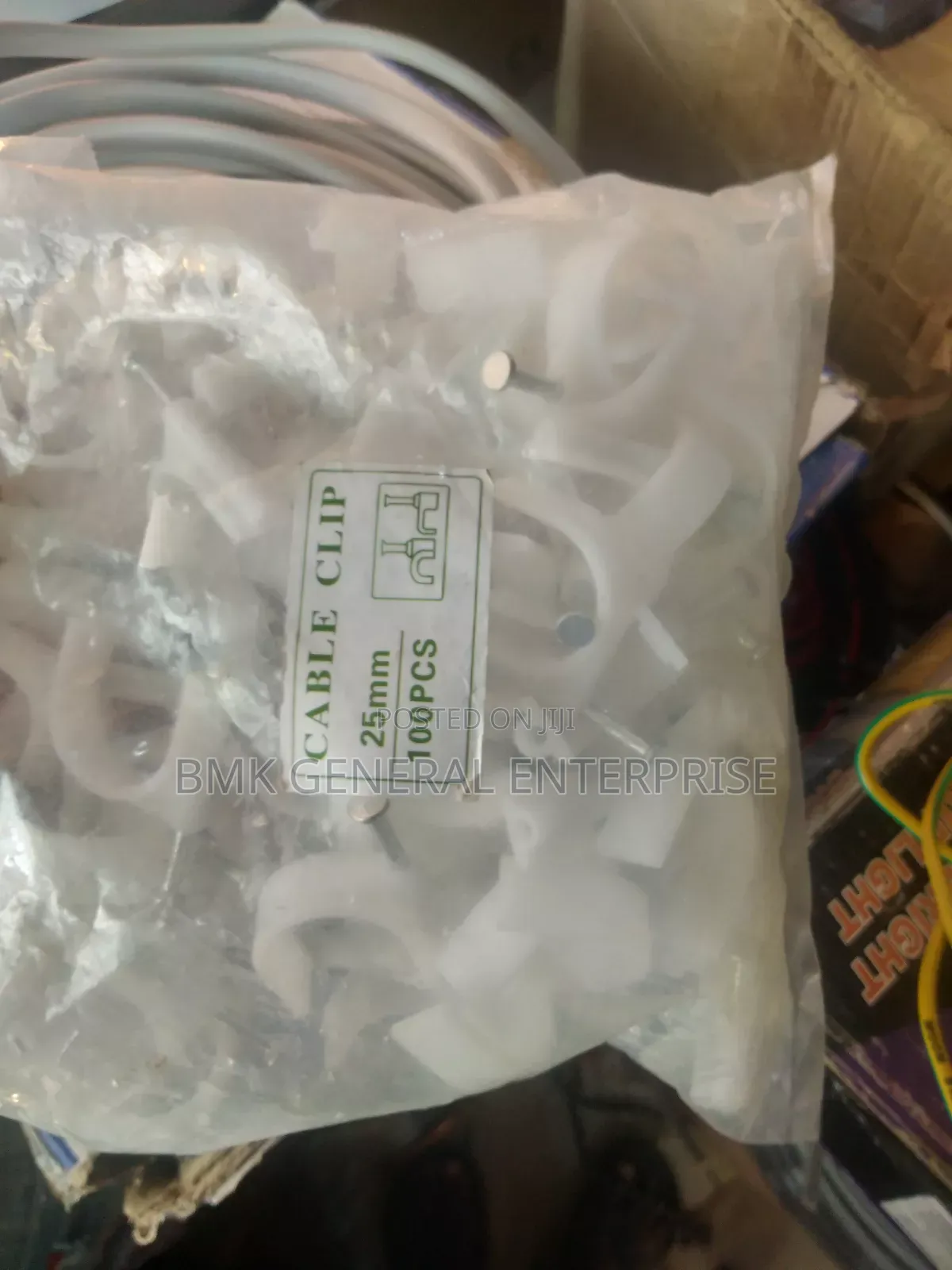 White Plastic Cable Clips