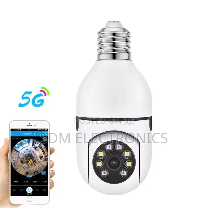 Wireless Wifi Light Bulb Security PTZ 360 Degree Cameras