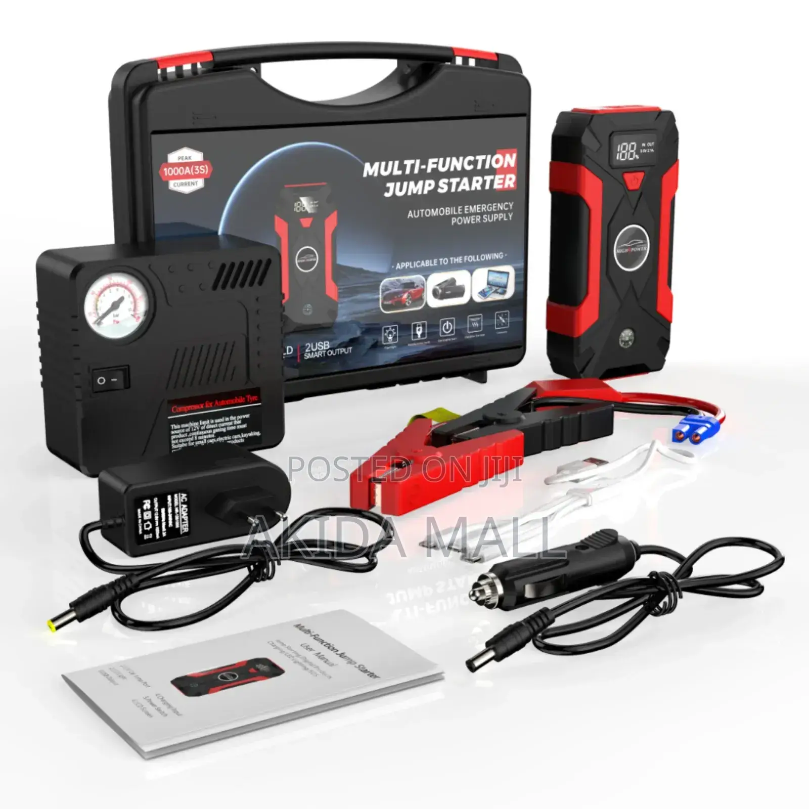 12v 29800mah Car Battery Jump Starter Kit With Led Light