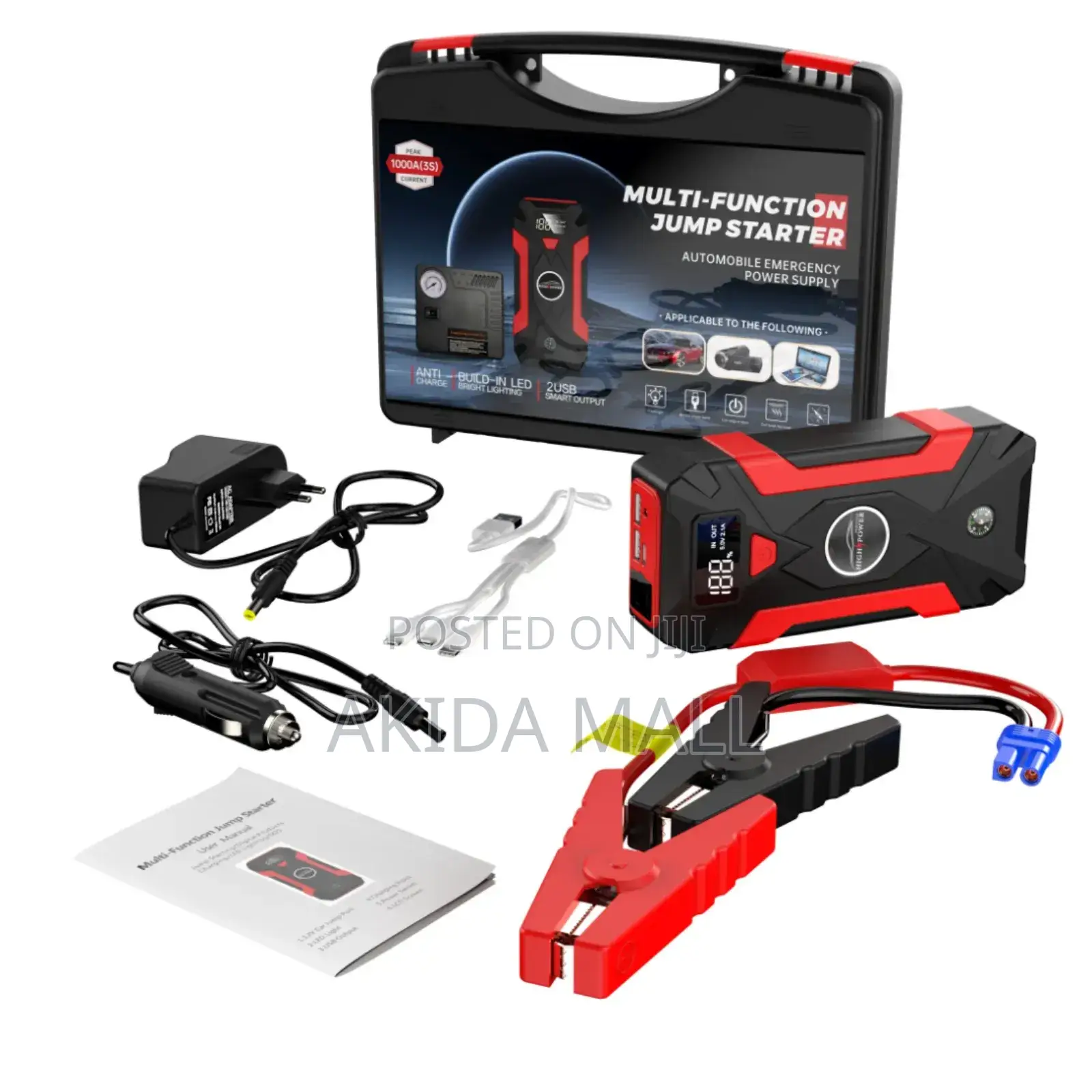 12v 29800mah Car Battery Jump Starter Kit With Led Light