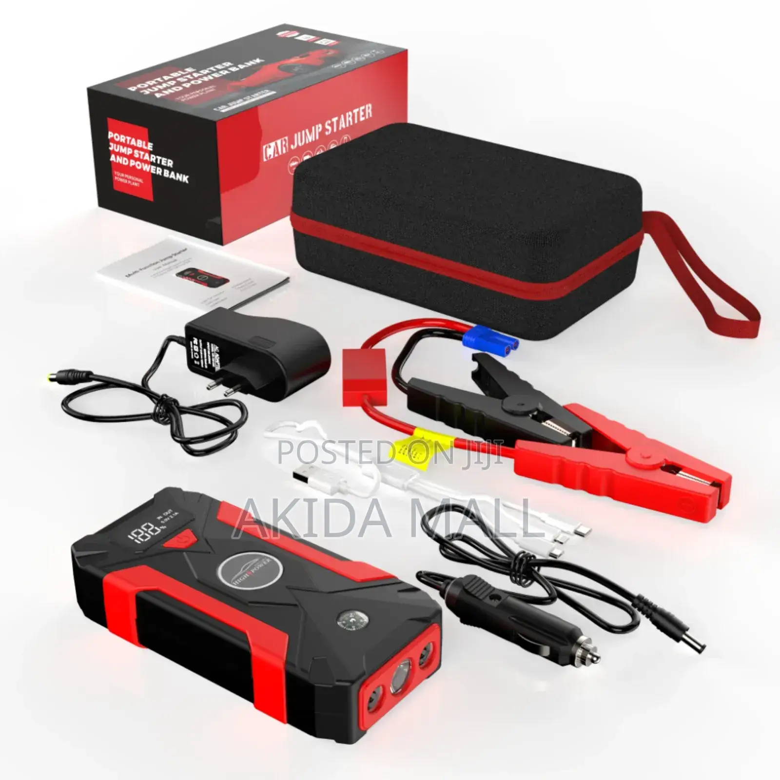 12v 29800mah Car Battery Jump Starter Kit With Led Light