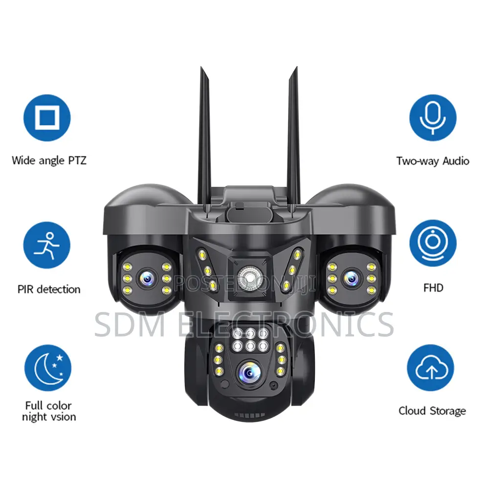 Three Lenses Outdoor Smart PTZ CCTV 360 Remote Monitoring Camera Home