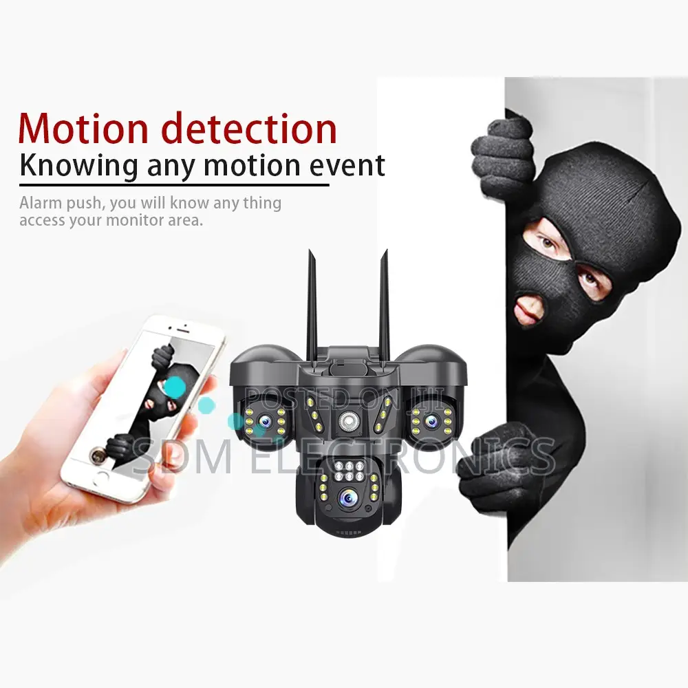 Three Lenses Outdoor Smart PTZ CCTV 360 Remote Monitoring Camera Home