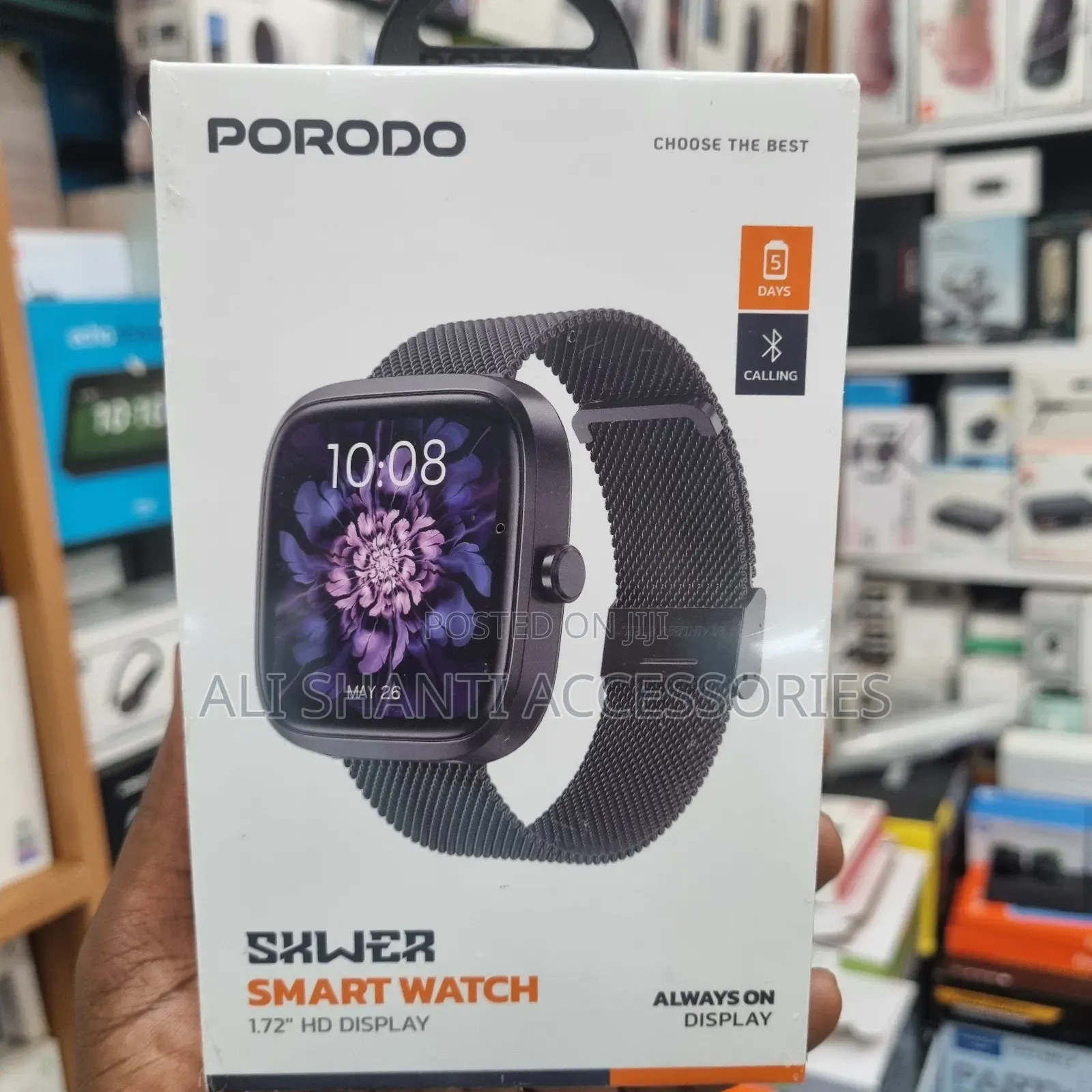 Skwer Smart Watch Porodo/1.72inch Hd Display Porodo Smart Watch