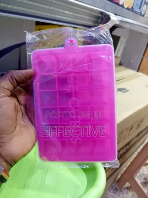 Pink Silicone Ice Cube Tray.