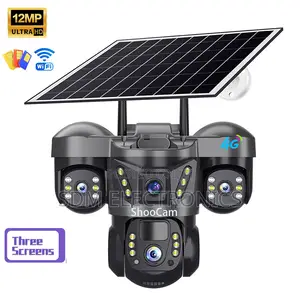 12mp 4gthree Lens 3screens Outdoor Battery Solar Camera
