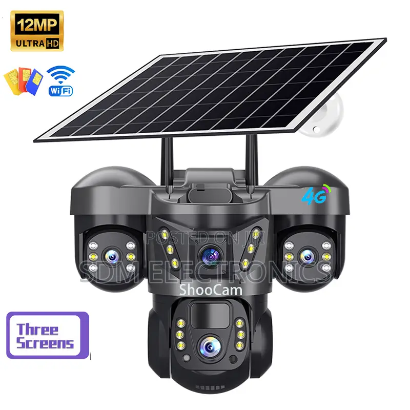 12mp 4gthree Lens 3screens Outdoor Battery Solar Camera