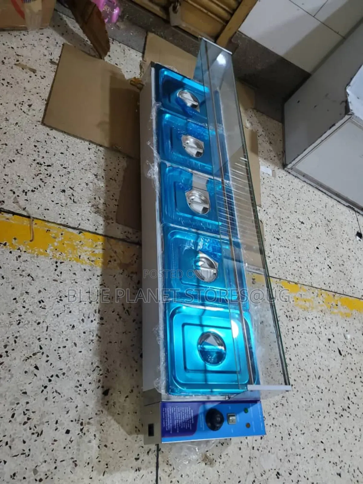 5 Pans Bain Marie Food Warmer With a Glass Top || Commercial